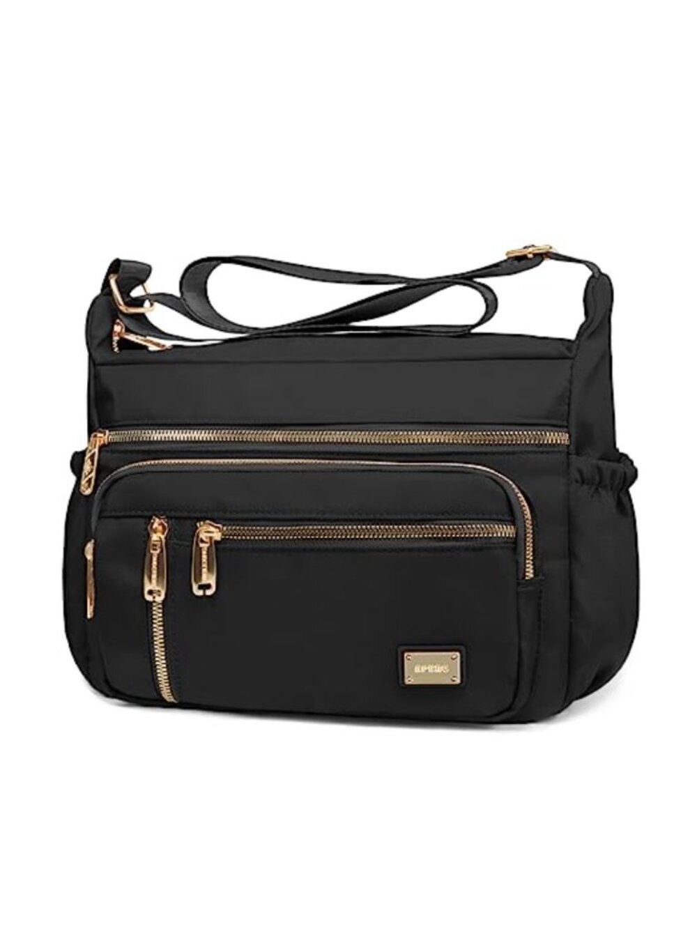 Nylon Crossbody Bag Water Resistant Multi-Pocket Messenger Purse Adjustable